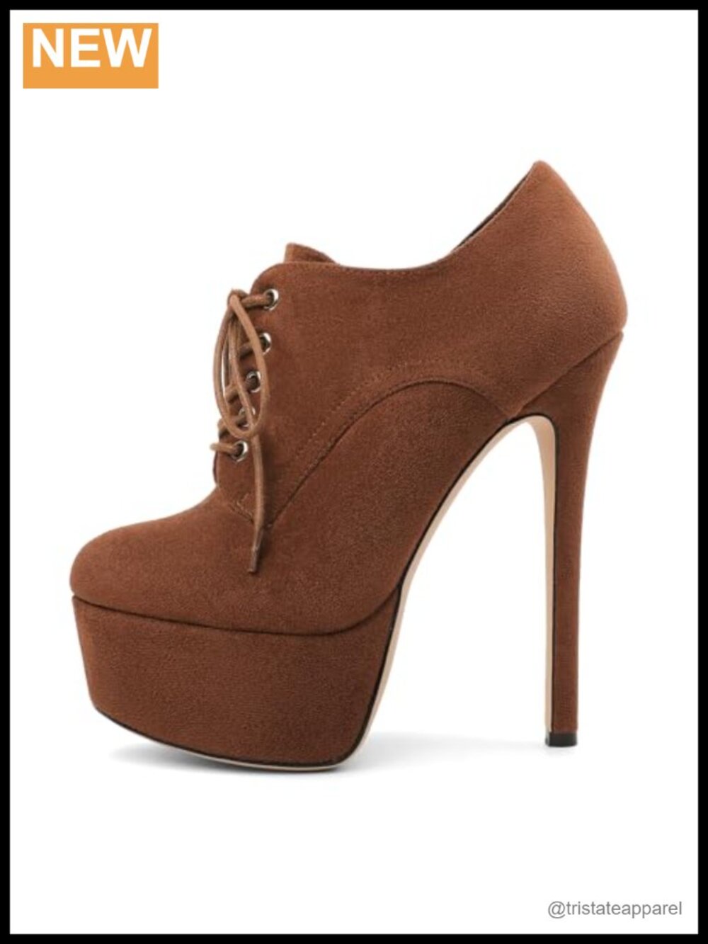 Round Toe Lace Up Stiletto Ankle Boots Platform High Heel Party Dress Shoes